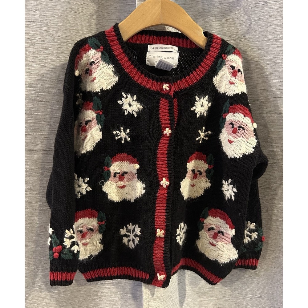 vintage christopher and banks‎ Kids Christmas Cardigan Size Small